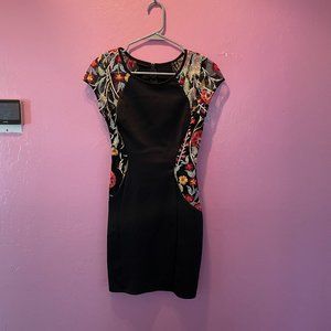 BCX Black Dress with appliqued sleeves Size 5